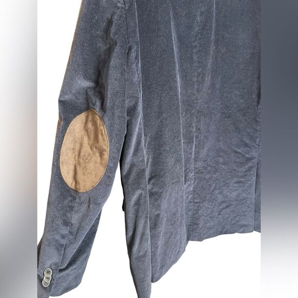 Tommy Hilfiger Vintage Corduroy double button Navy Blue Elbow Patch Size 44 - Picture 5 of 10